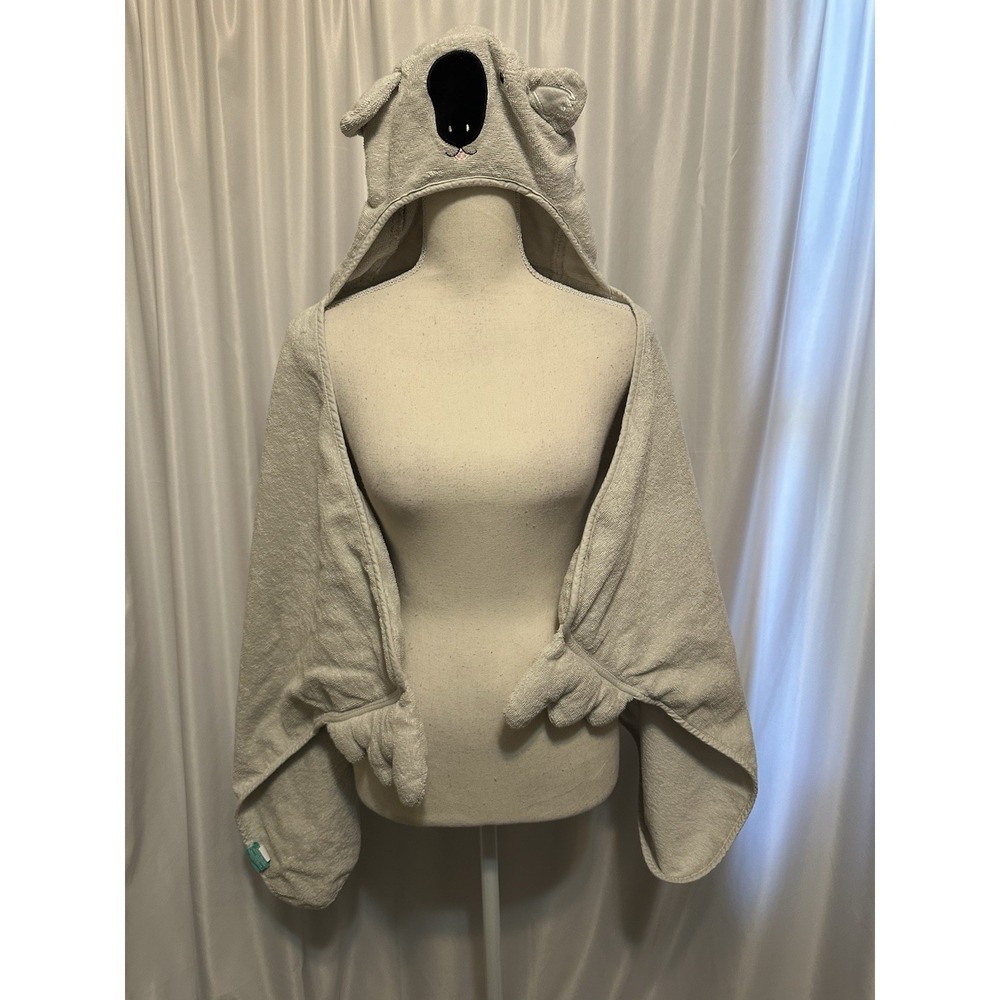 Pillow Fort Bath Towel Embroidered Max Light Gray Koala Bear Hooded